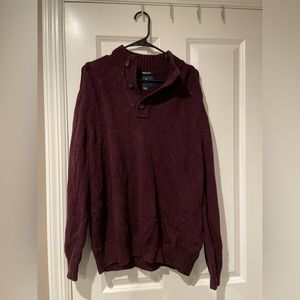American Eagle Burgundy 1/4 button Sweatshirt